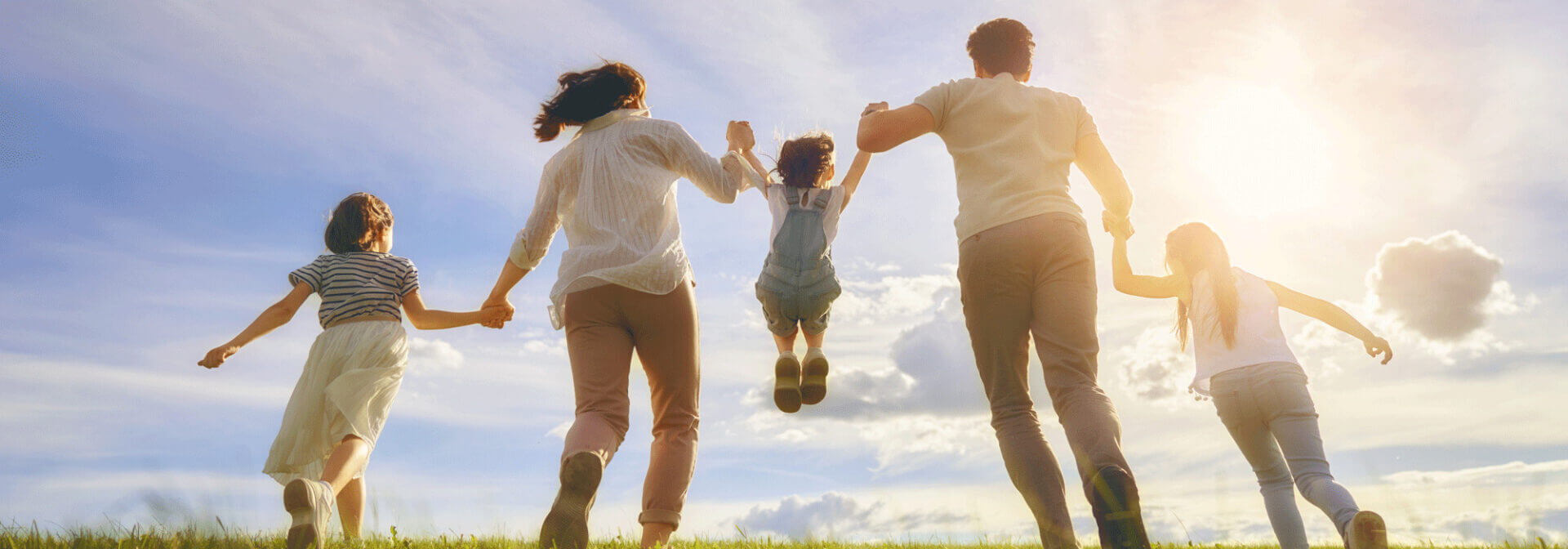 Family outside enjoying peace of mind